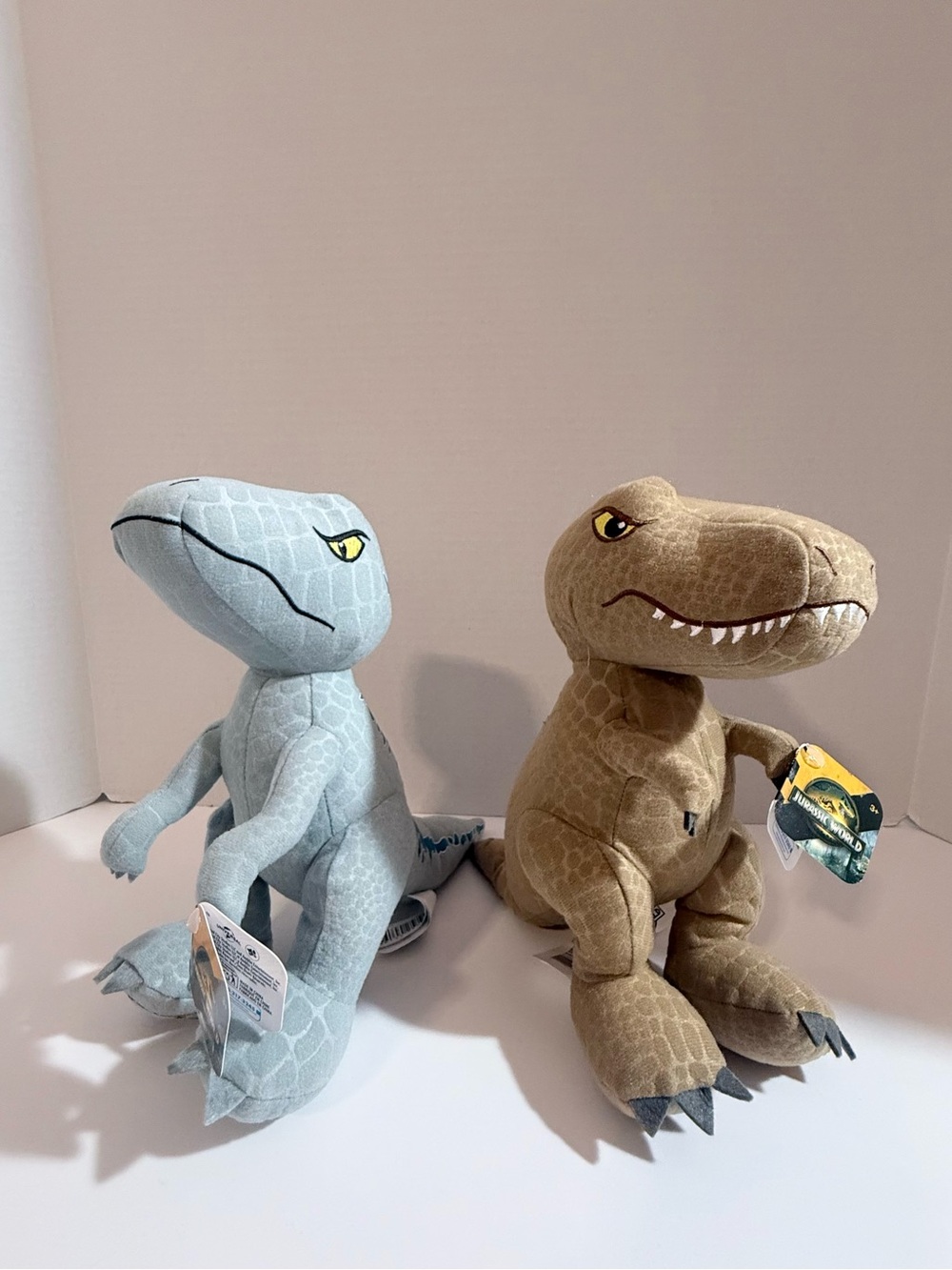 NEW Jurassic World Dinosaur Plush Set of 2 Blue and T-Rex Stuffed Animal